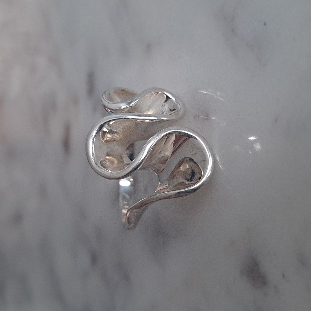 Sterling Silver Wave Ring - image 1